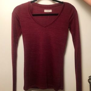 Abercrombie & Fitch Maroon Long sleeve